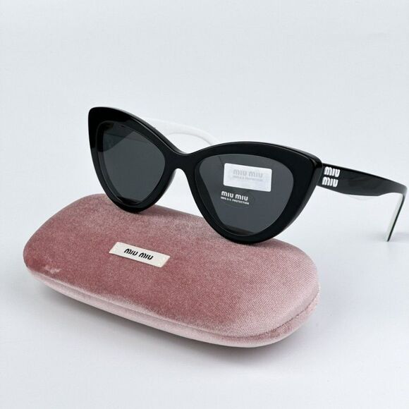NEW Miu Miu MU04YS10G5S0 Black Dark Grey Cat Eye Women Sunglasses MU 04YS